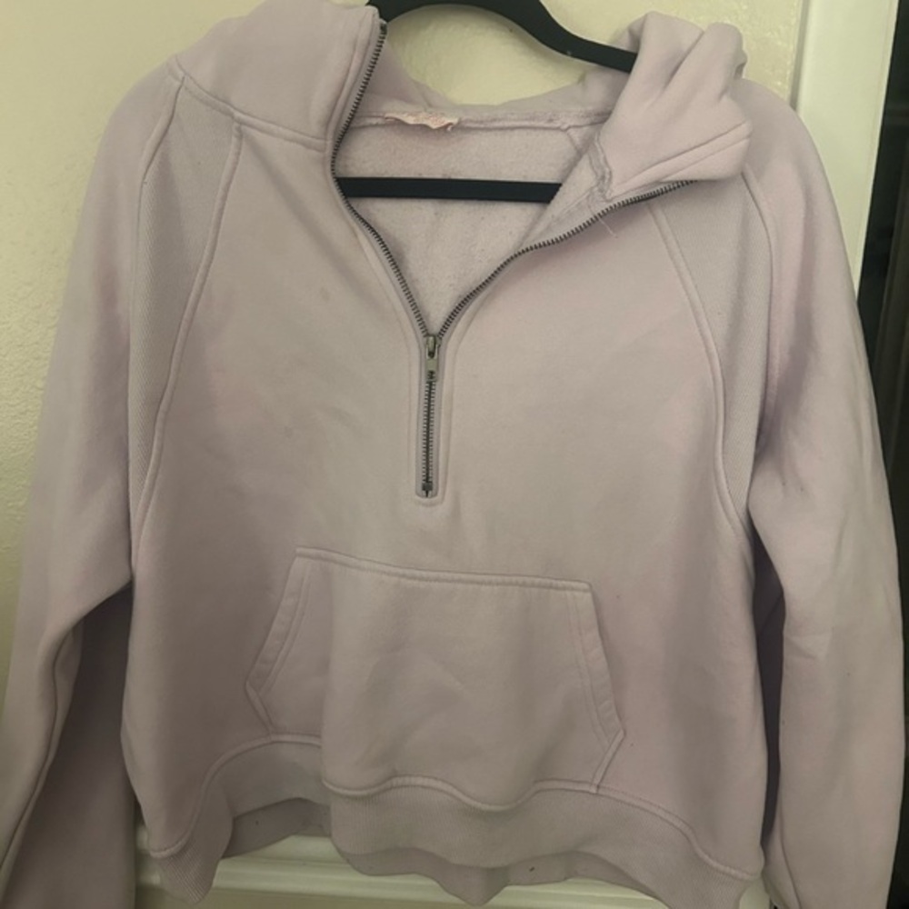 Pink lily Lavender purple scuba half zip sweatshirt hoodie large